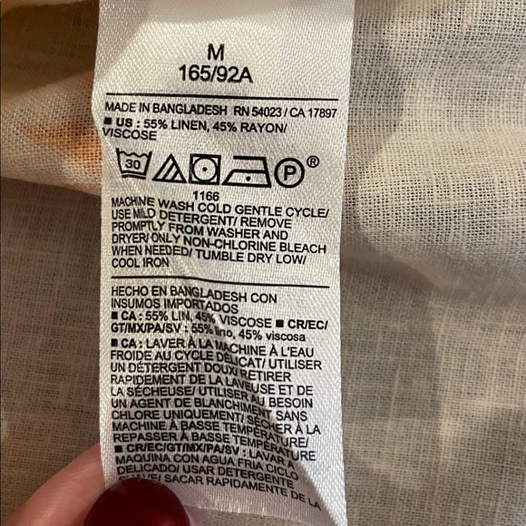 Old Navy Linen Blend Boyfriend Shirt Sun Print Size M - Picture 10 of 10